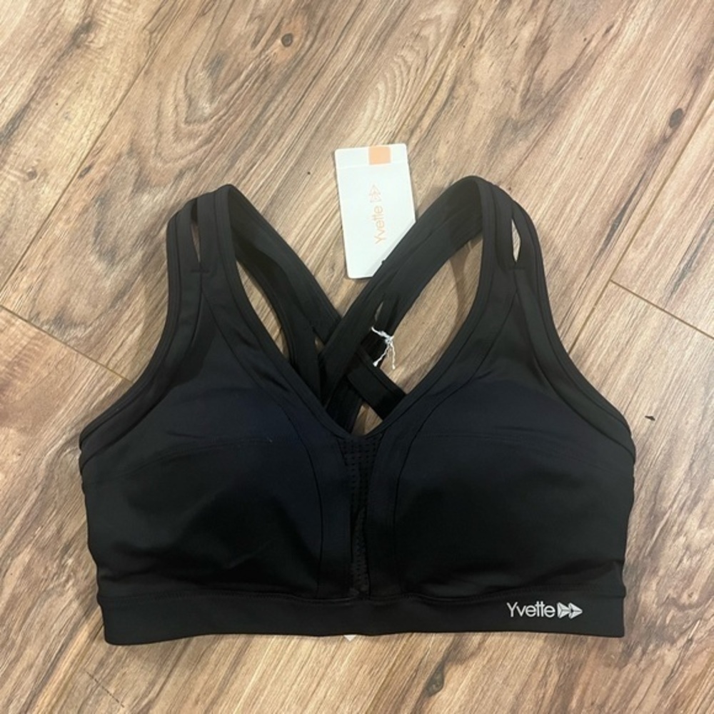 NWT Yvette Sports Bra Criss Cross Back Running Bra for Plus Size Sz XL+ - Picture 6 of 11